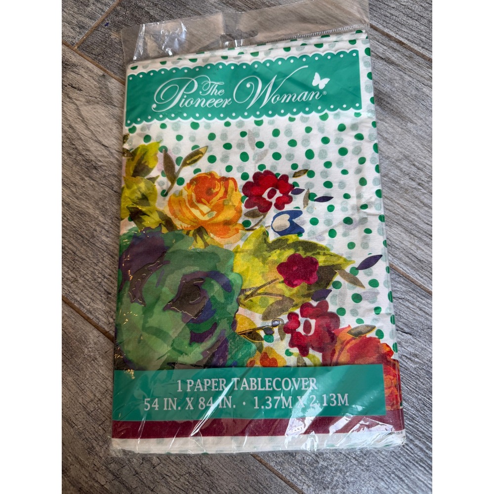 The Pioneer Woman Paper Tablecover 54x84 Timeless Floral NWT Retired Rectangular